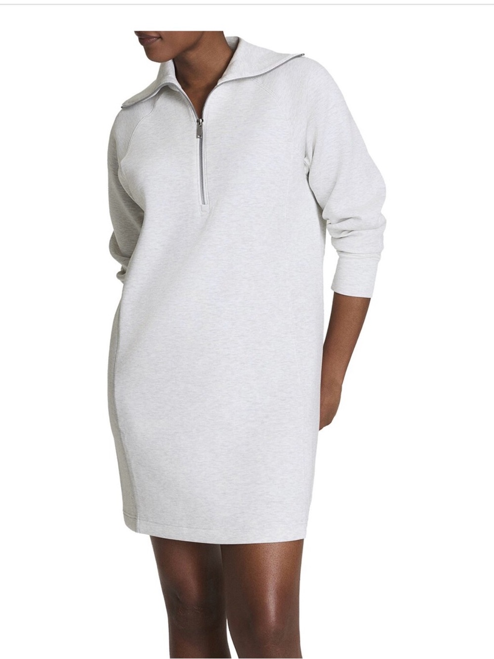 NWT SPANX® AirEssentials Half Zip Dress | Vivid Heather Grey